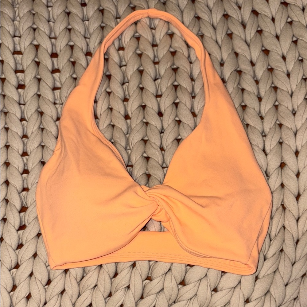 Peach Halter Bikini Top
